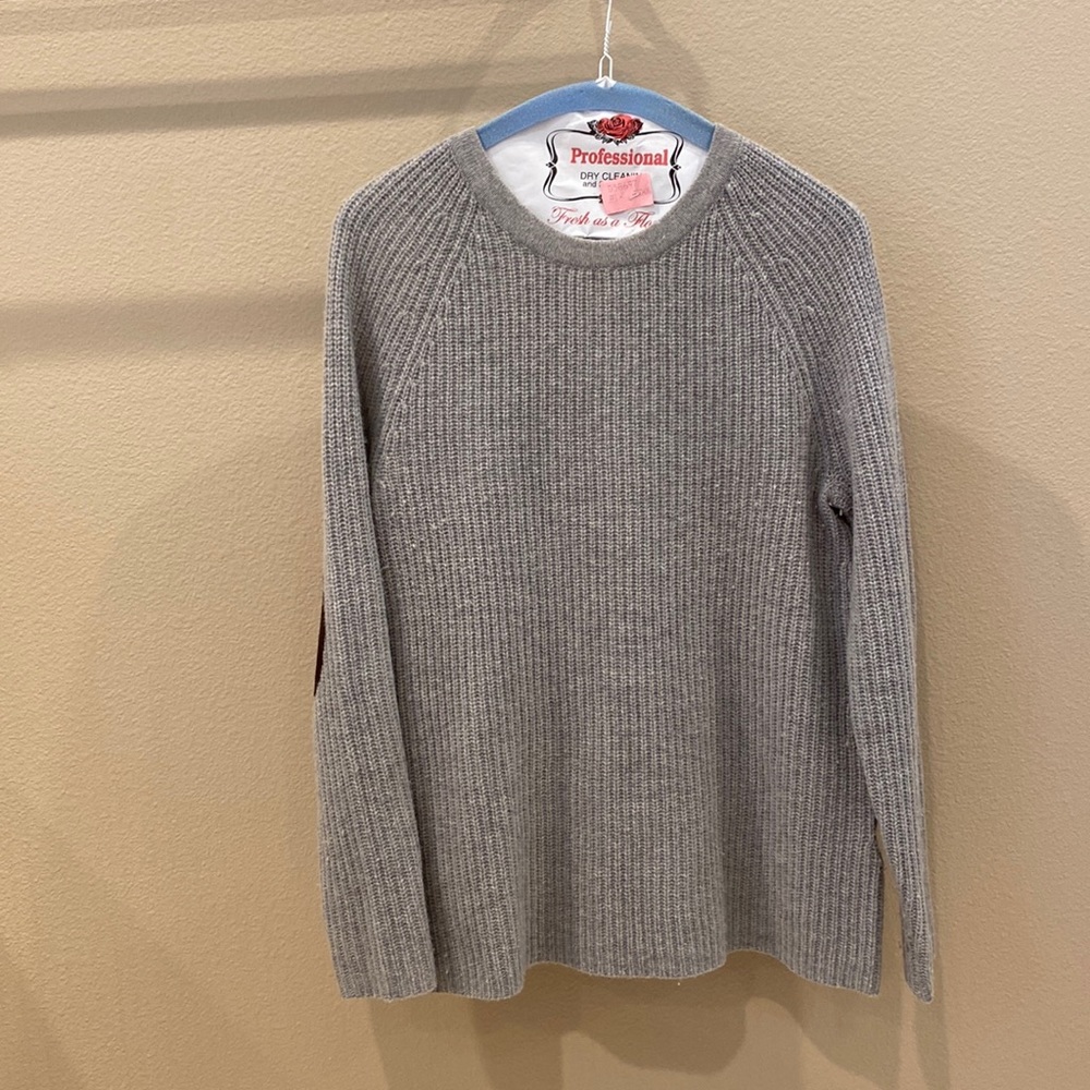 Madewell Wool Sweater with Leather Elbow Patches